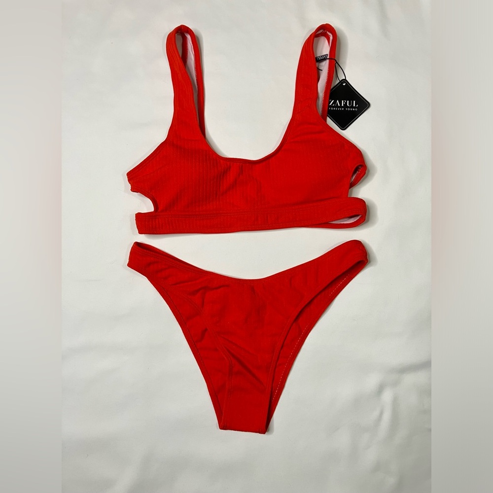 Zaful Red Cut Out Bikini NWT Medium